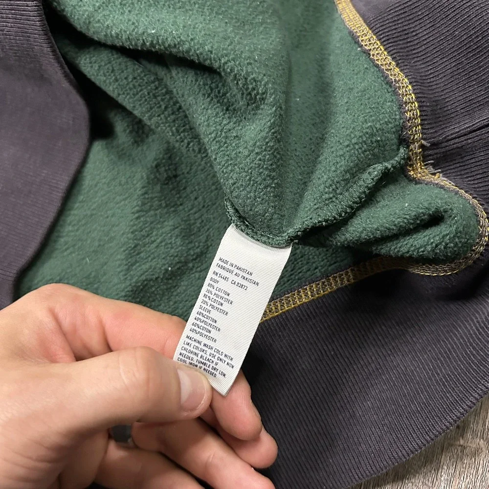 American Eagle Vintage Y2K Hoodie Jacket Mens M Green Single V Hoodie Colorblock